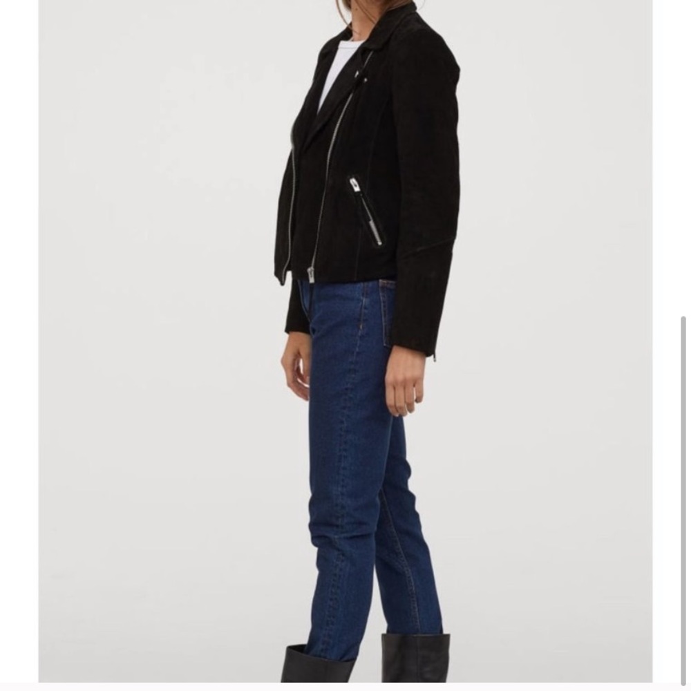 H&M Real Suede Biker Jacket NWT XS - Picture 5 of 6